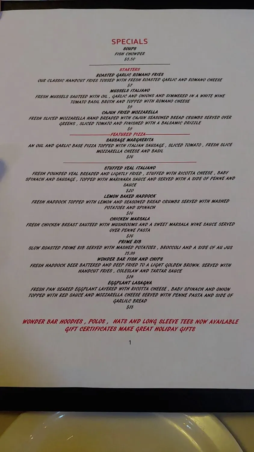 Menu 1