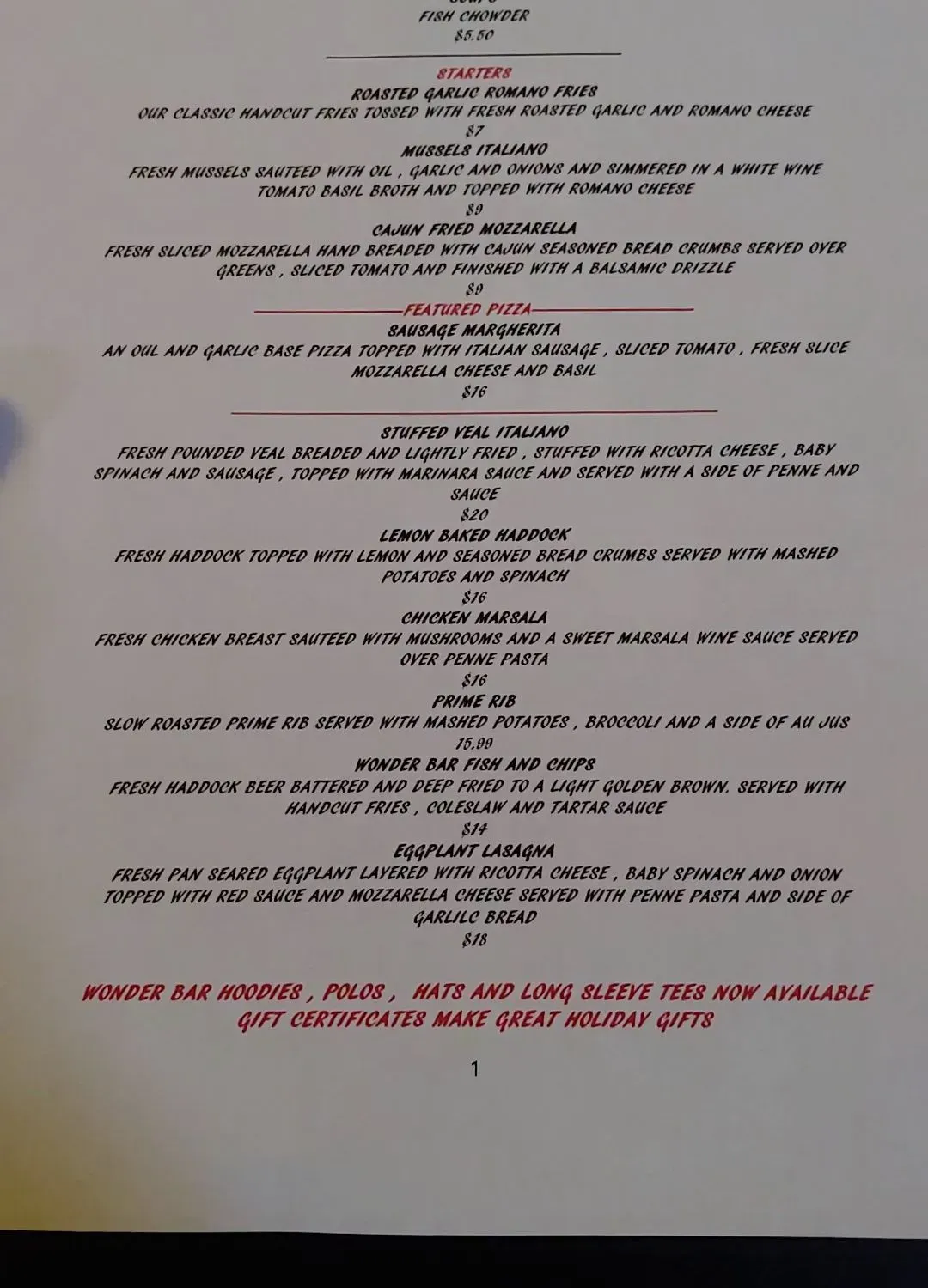 Menu 1