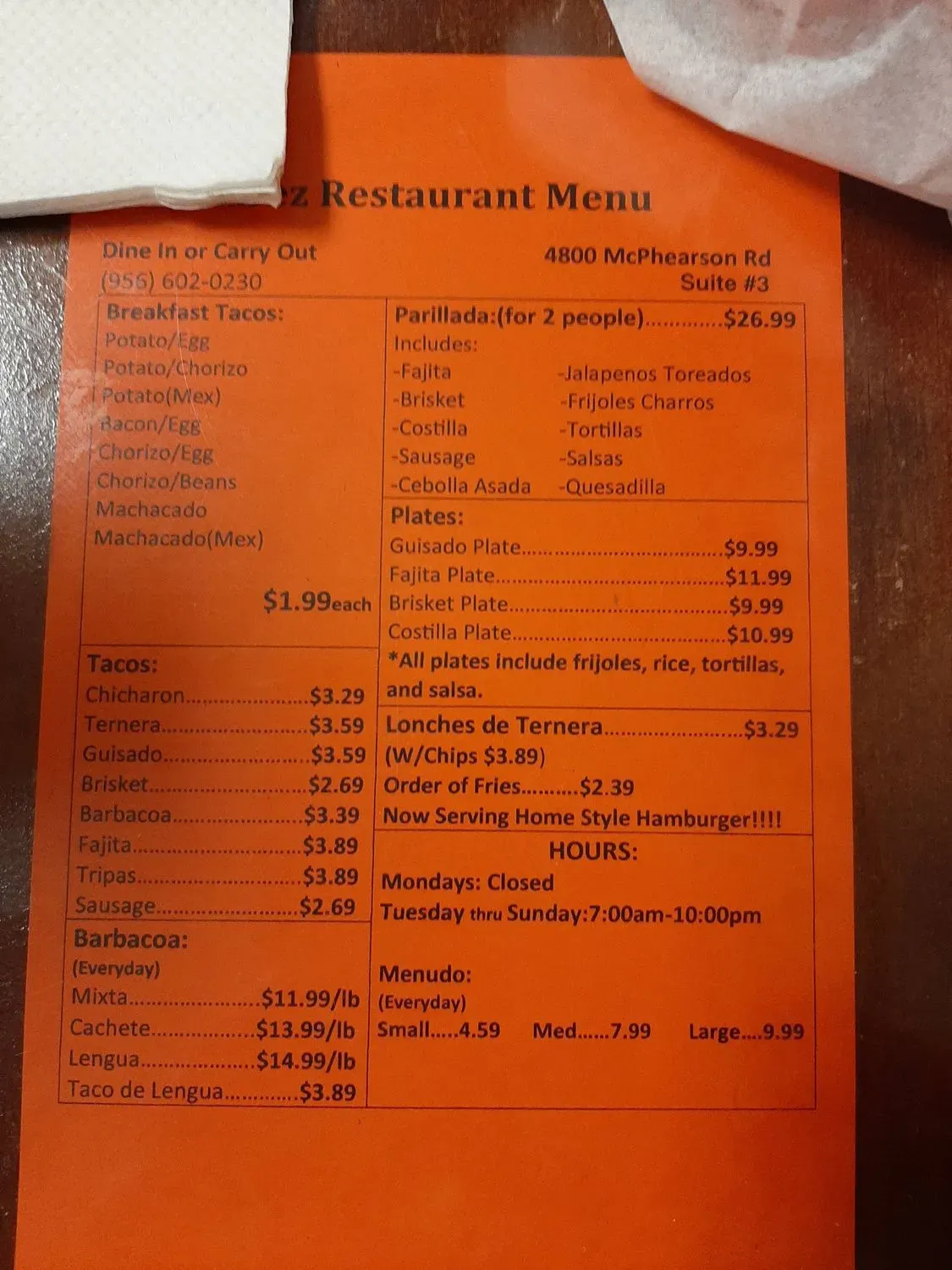 Menu 5