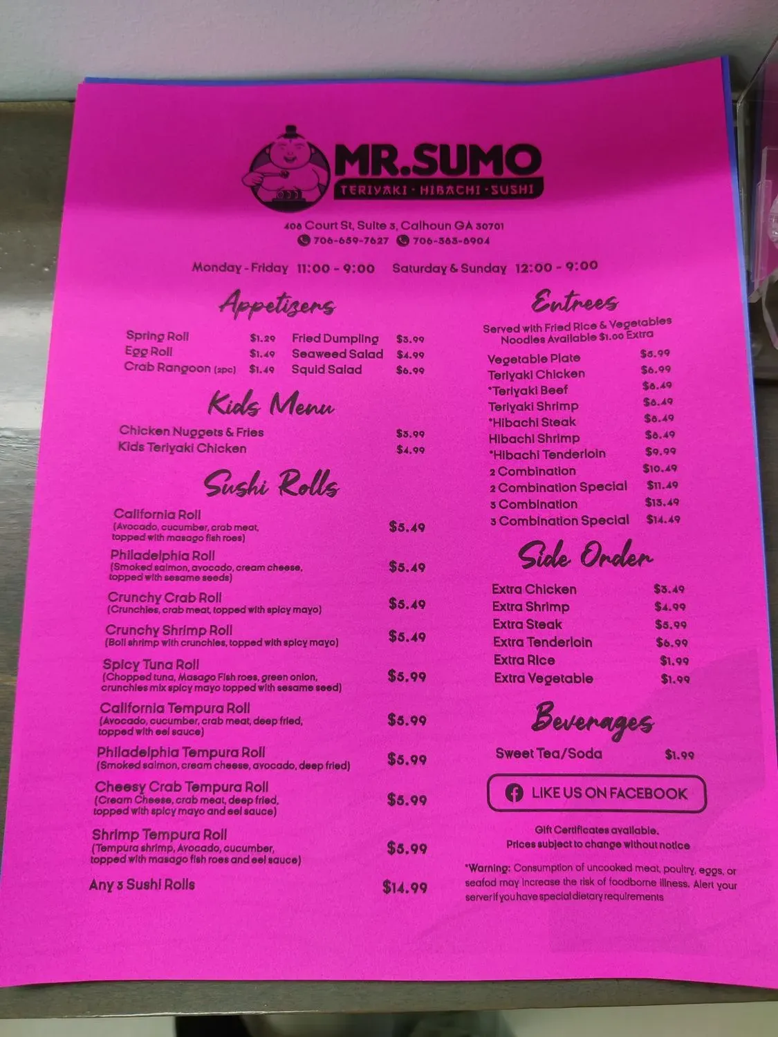 Menu 5