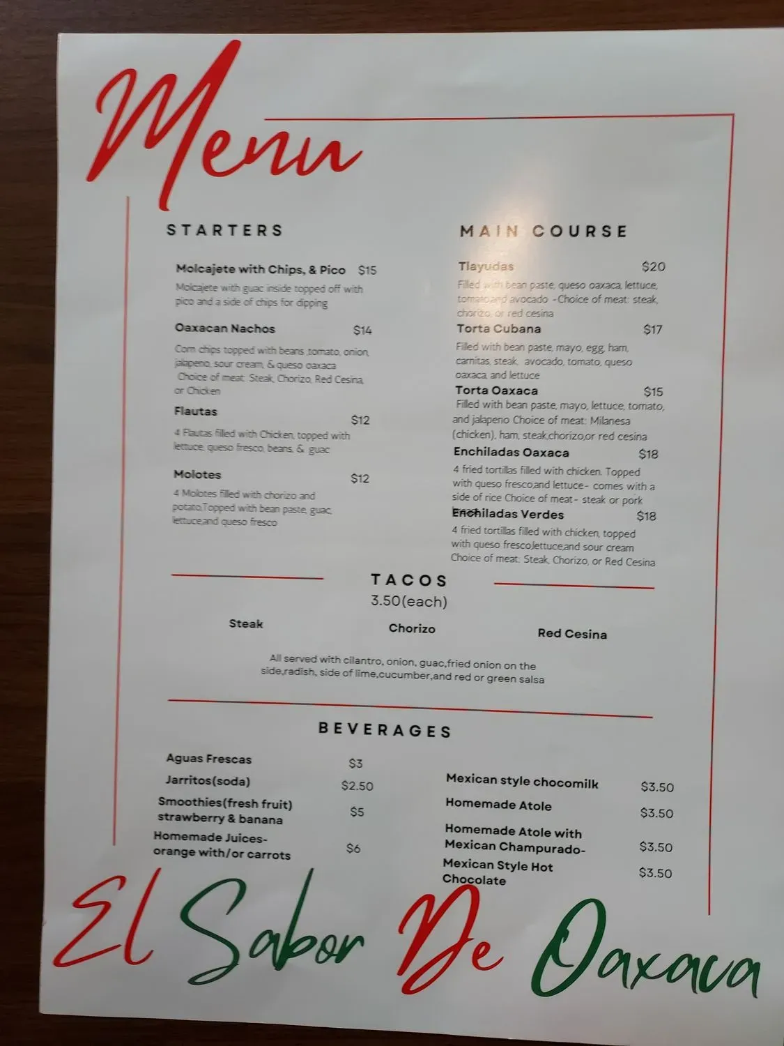 Menu 1