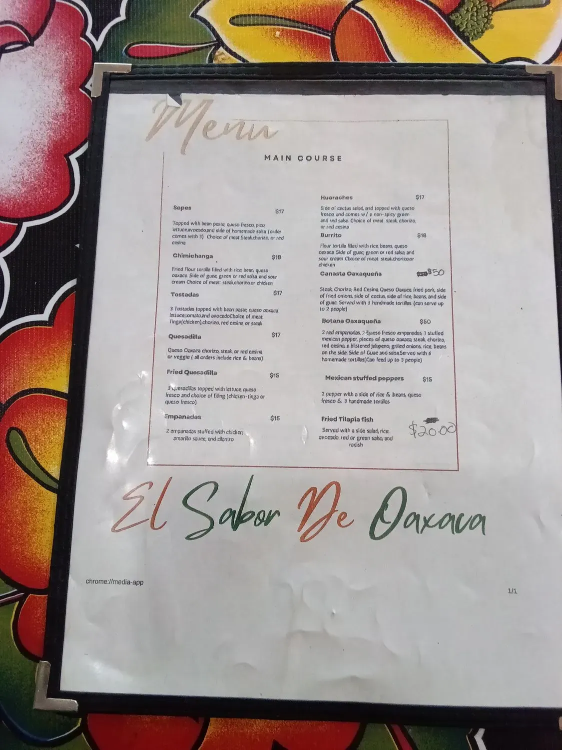 Menu 1