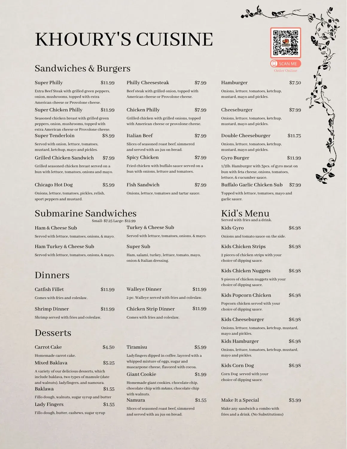 Menu 1