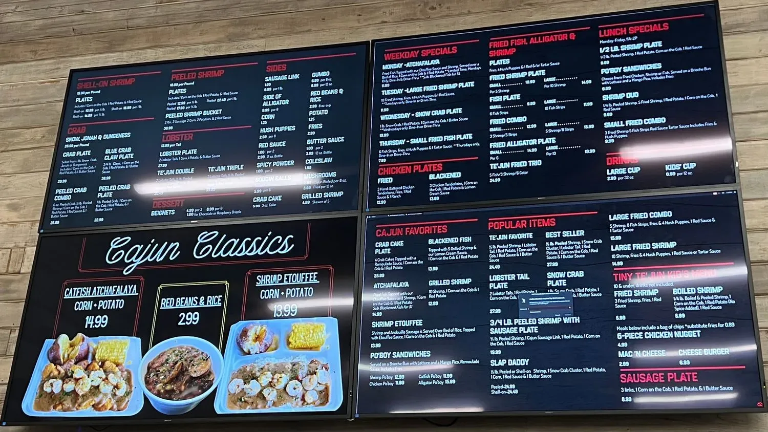 Te'Jun The Texas Cajun- Red Oak Menu - Updated September 2025