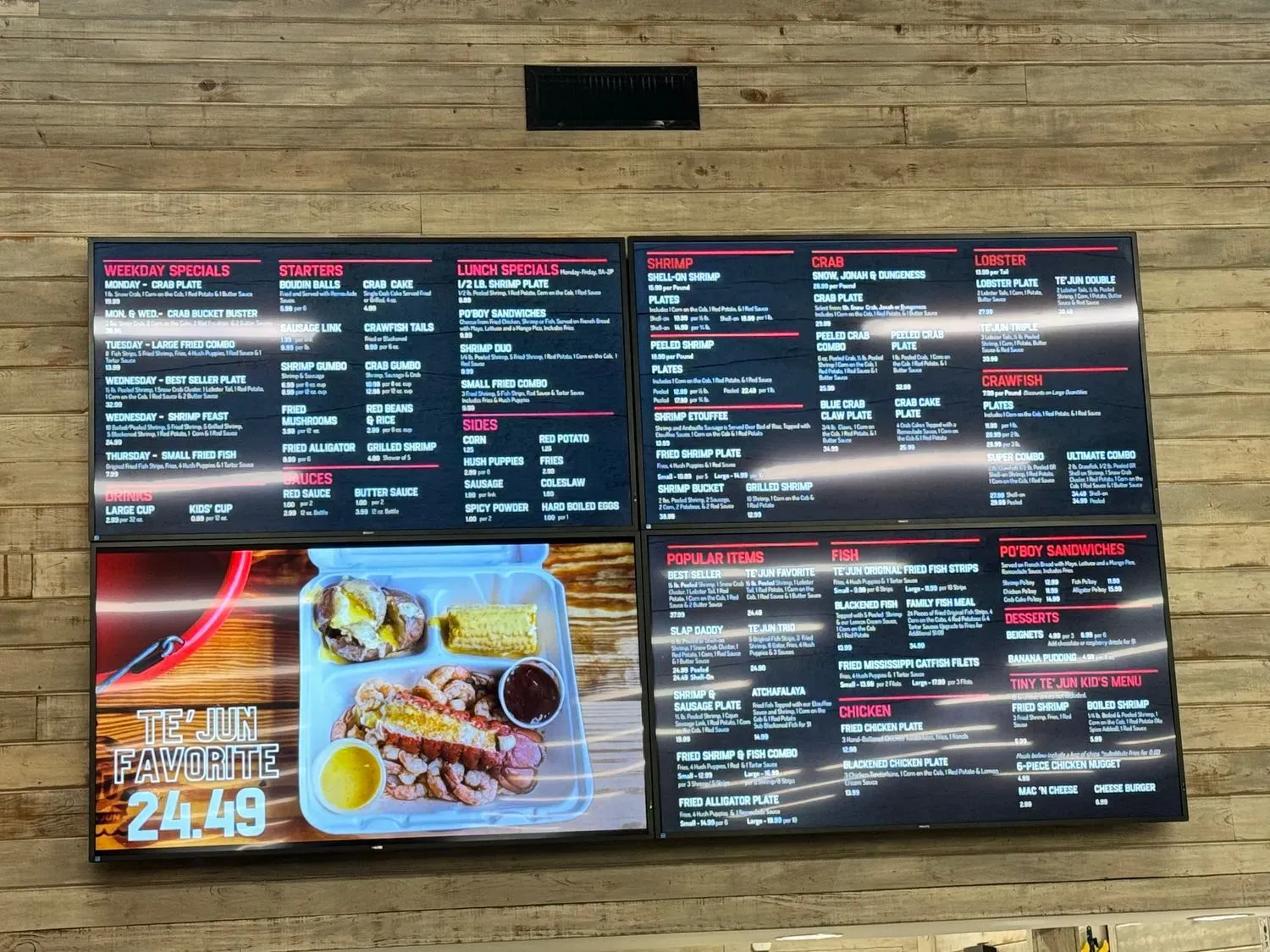 Te'Jun The Texas Cajun- Red Oak Menu - Updated November 2025