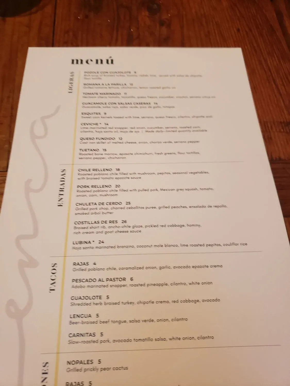 Menu 5