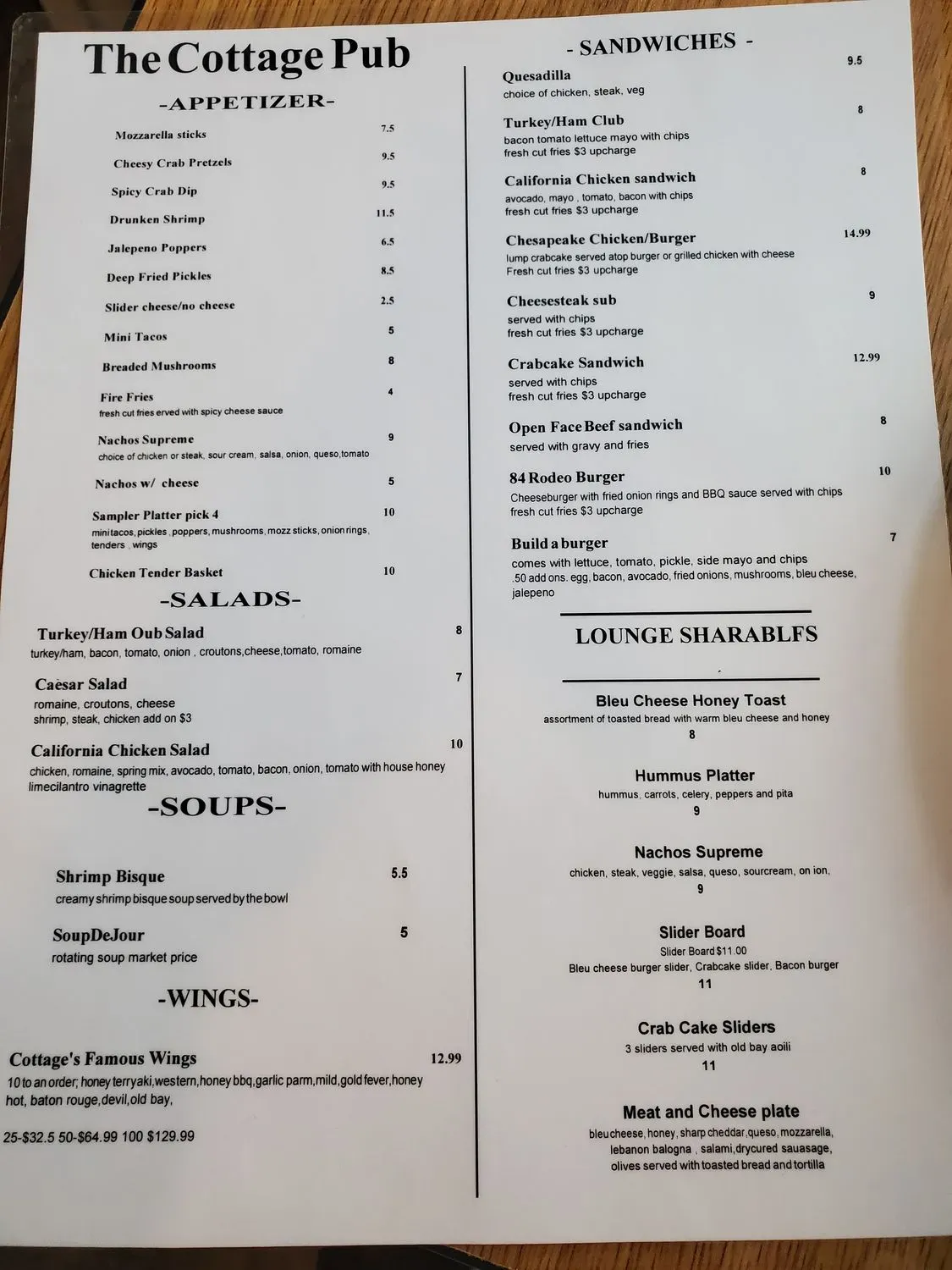 Menu 1