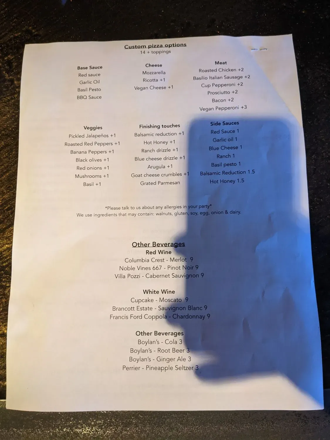A.W. Wander Menu - Updated November 2025