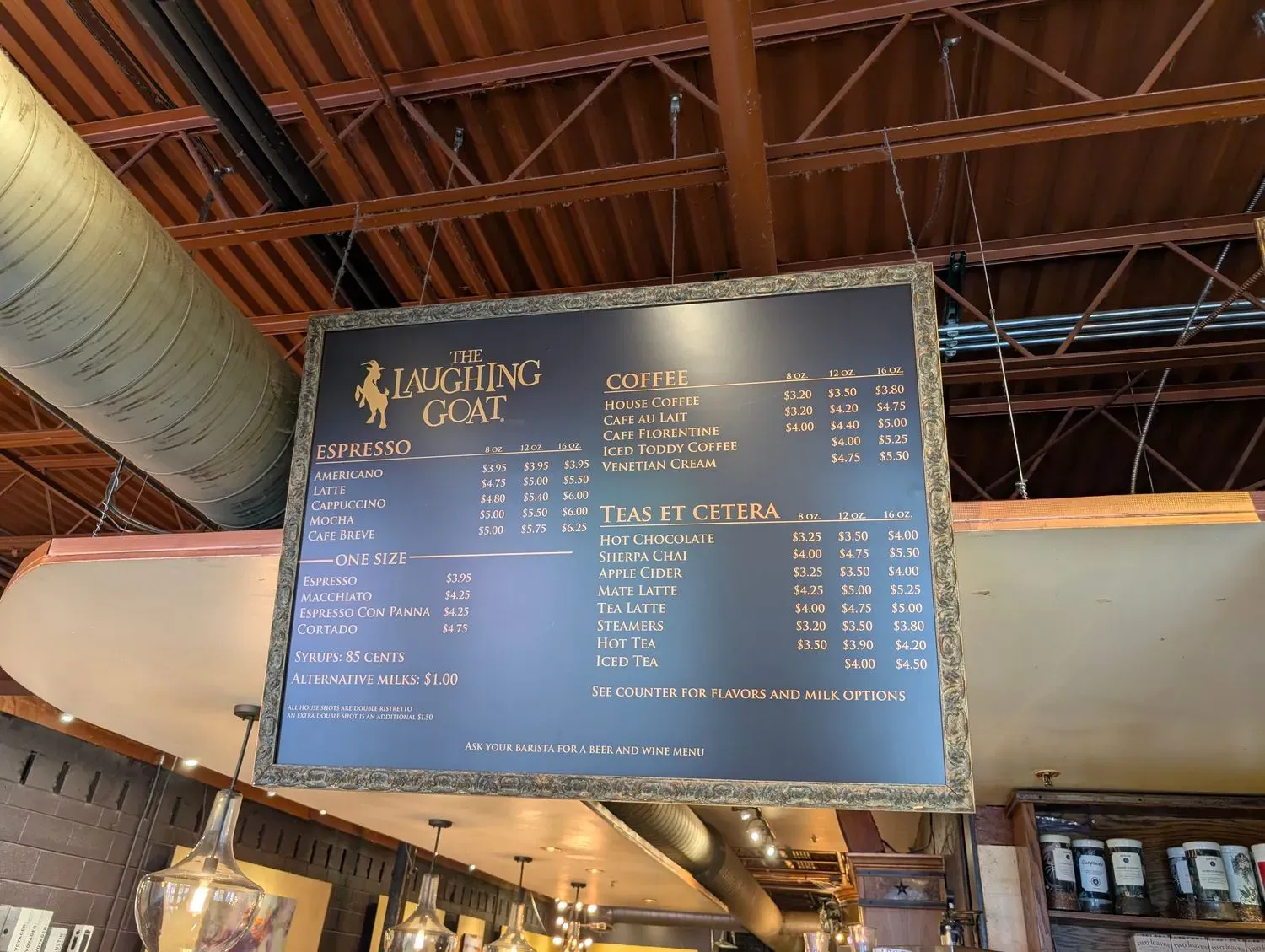 The Laughing Goat Menu - Updated November 2025