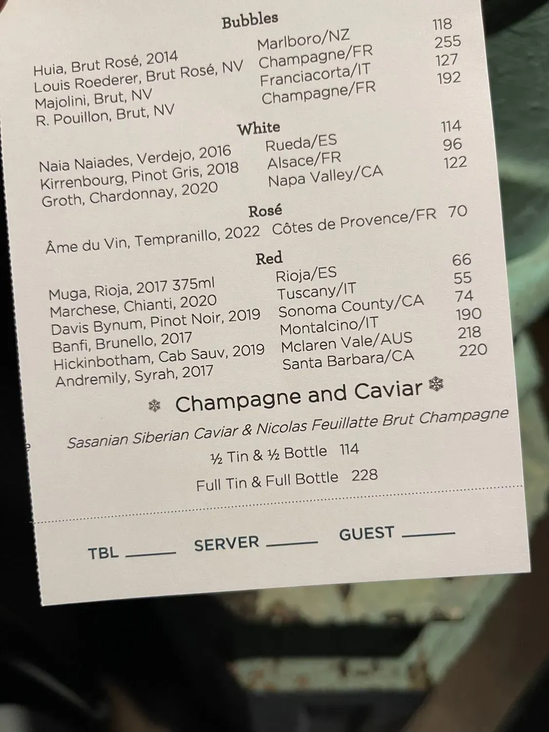 Menu 1