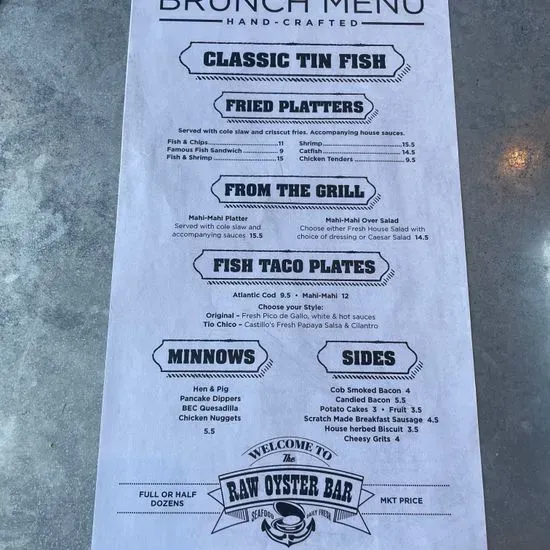 The Tin Fish Menu Newburgh, IN Checkle