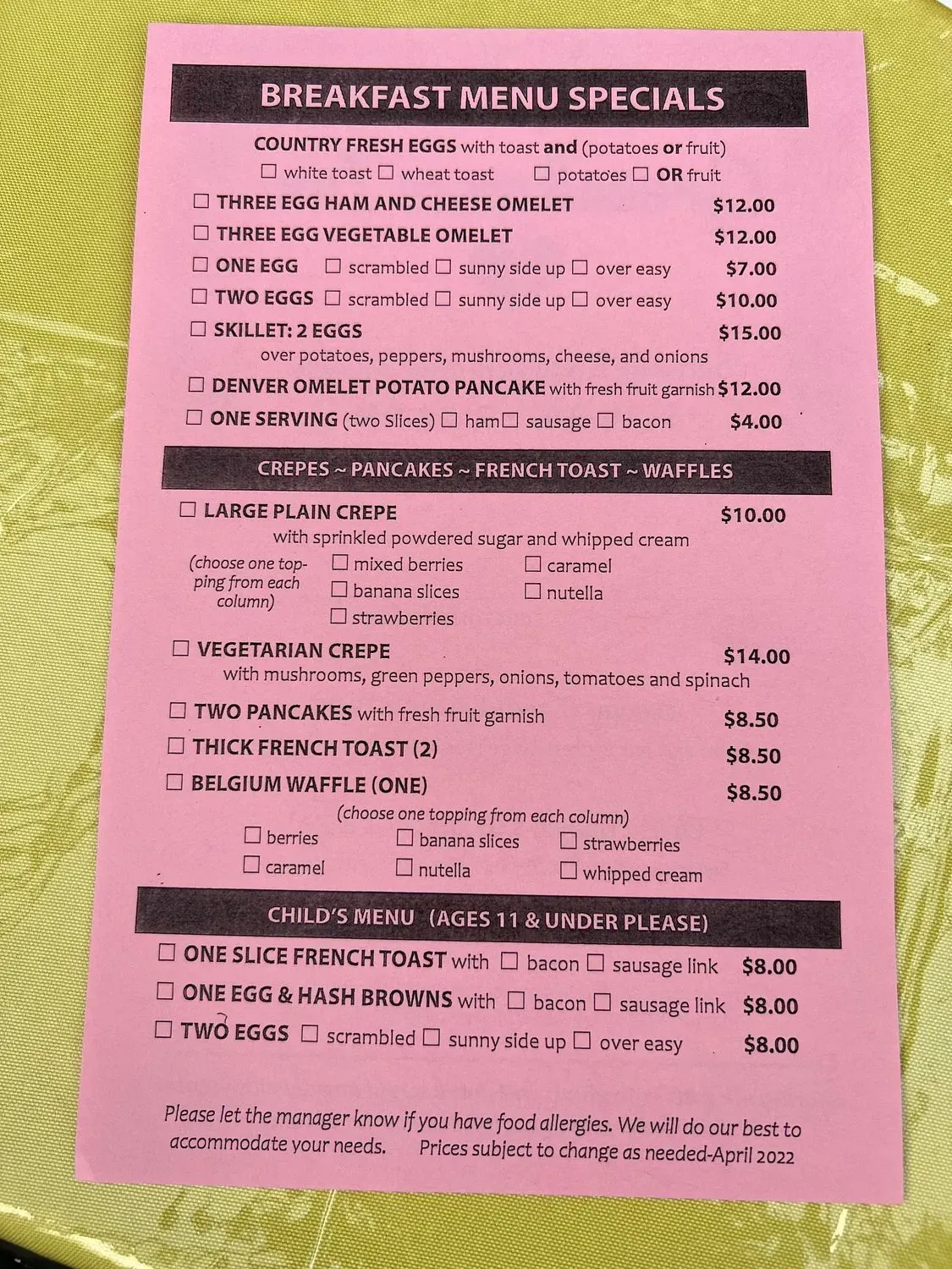 Menu 1