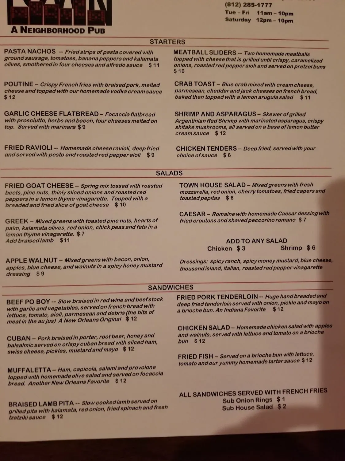 Menu 5