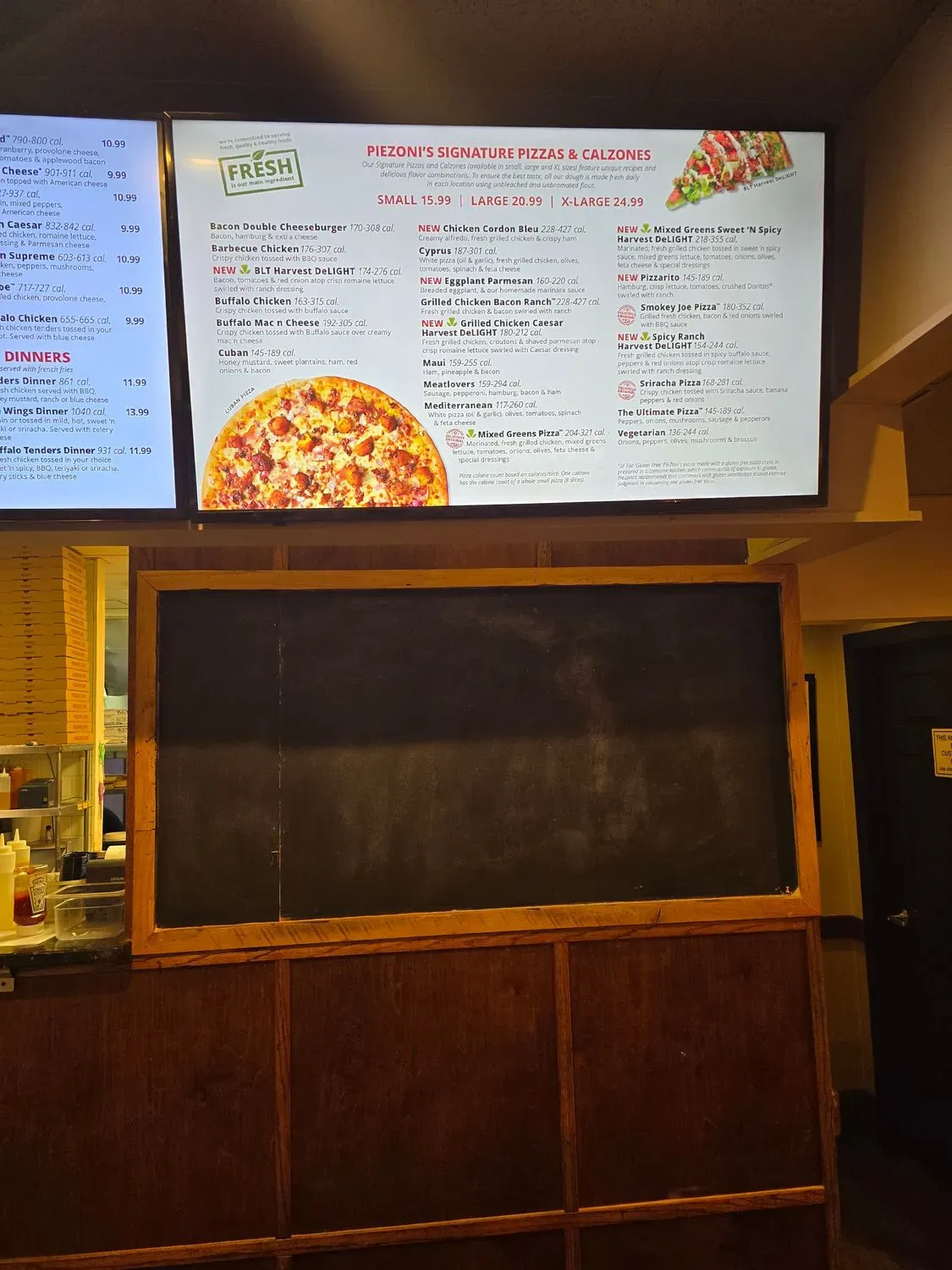 PieZoni's Pizza Menu - Updated November 2025