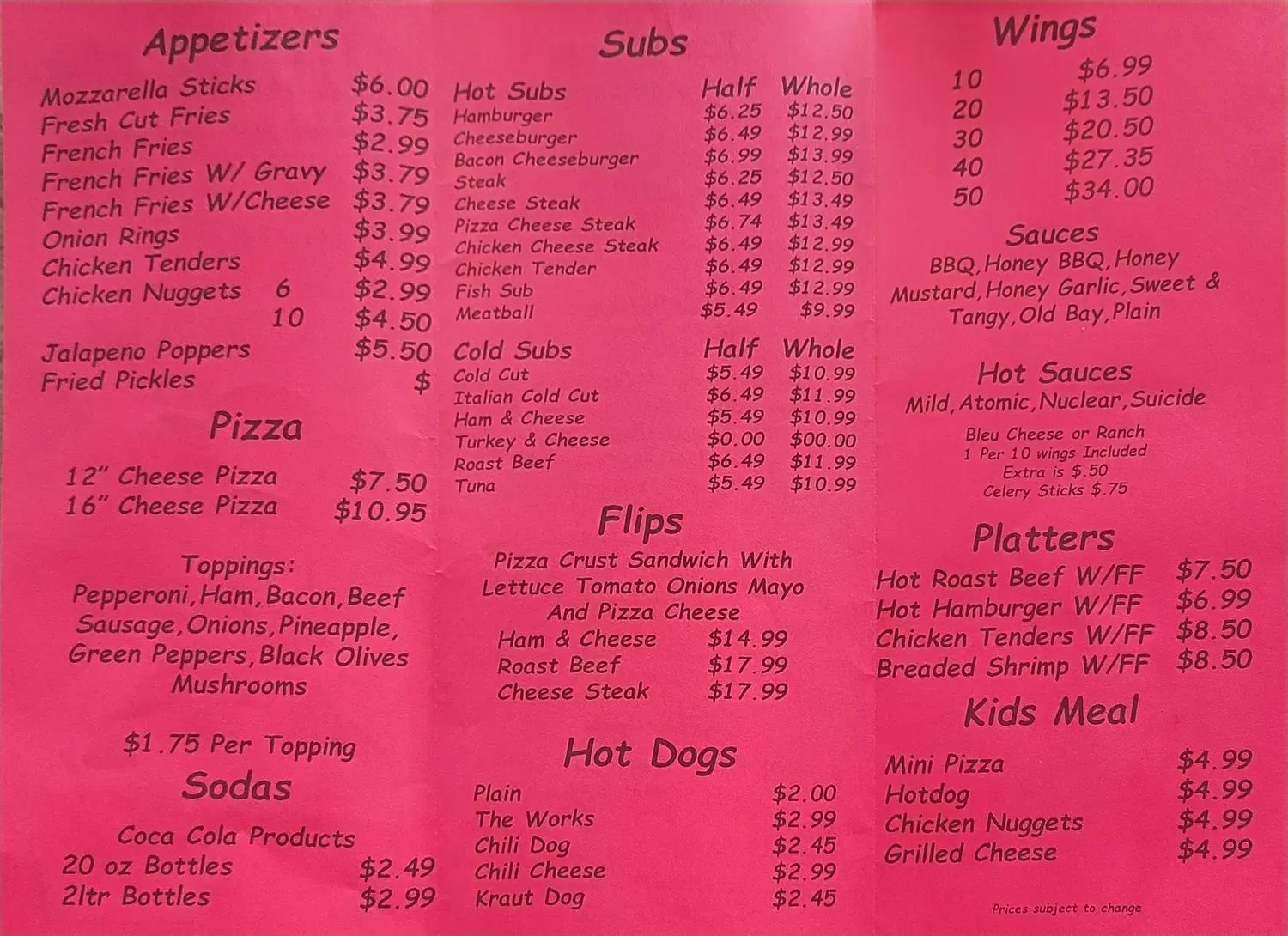 Menu 1