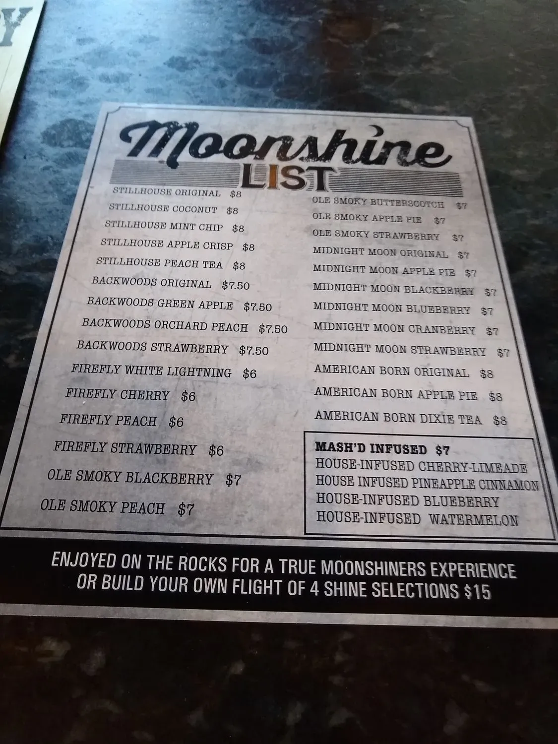 Mash'D Menu - Updated November 2025