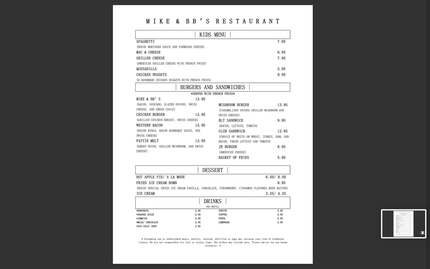 Menu 3