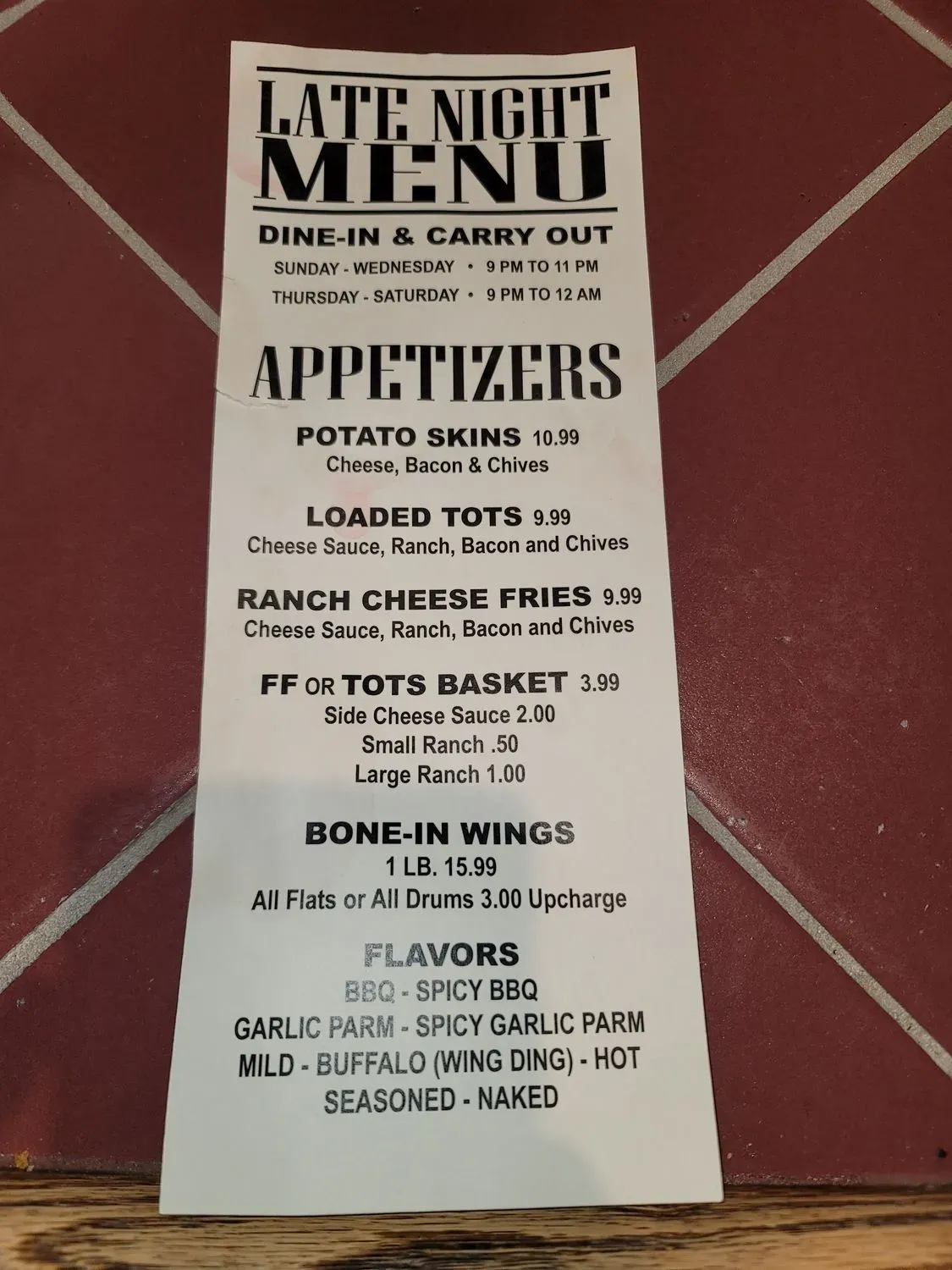 Menu 1