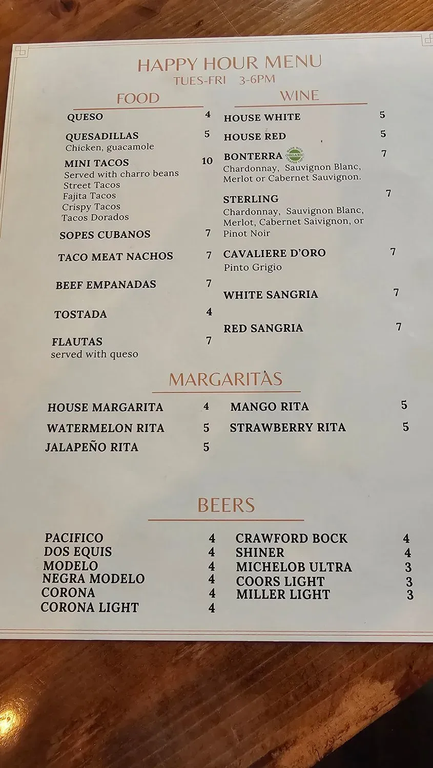 Menu 5