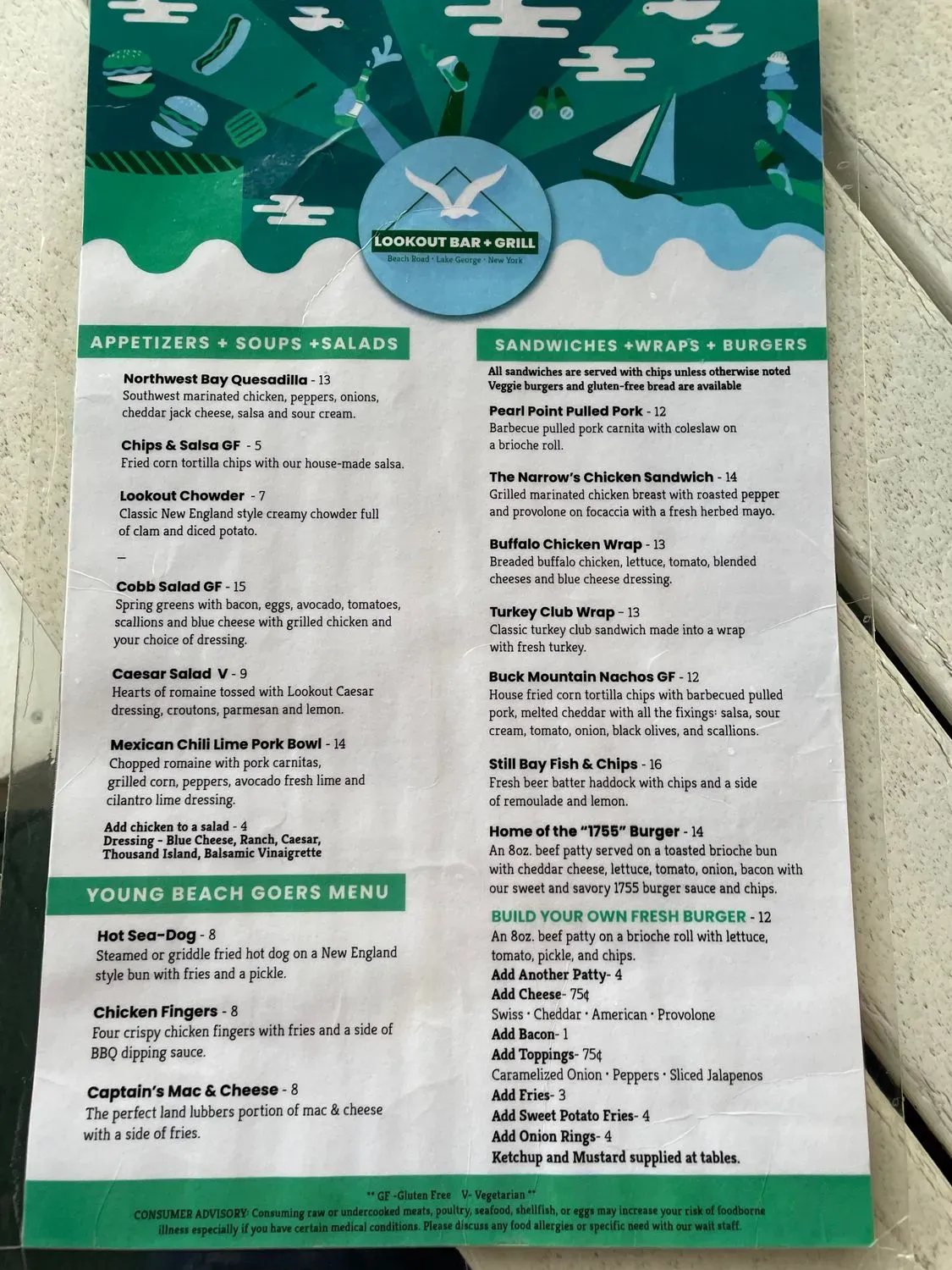 Lookout Bar & Grill Menu - Updated November 2025