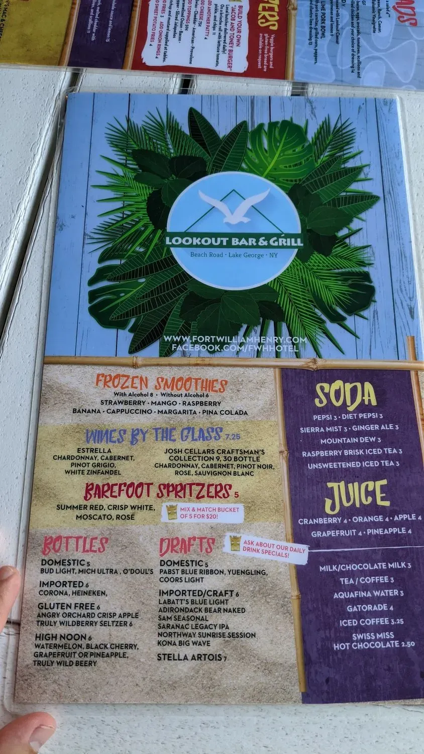 Lookout Bar & Grill Menu - Updated November 2025