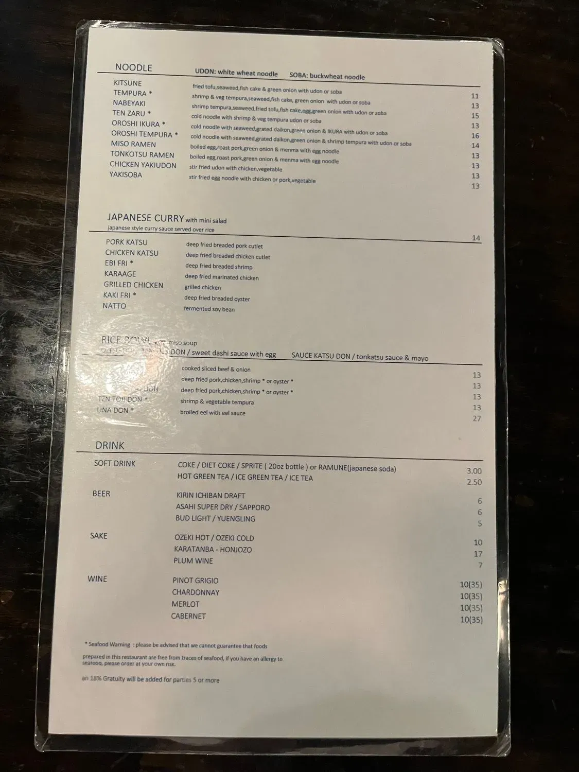 Menu 1