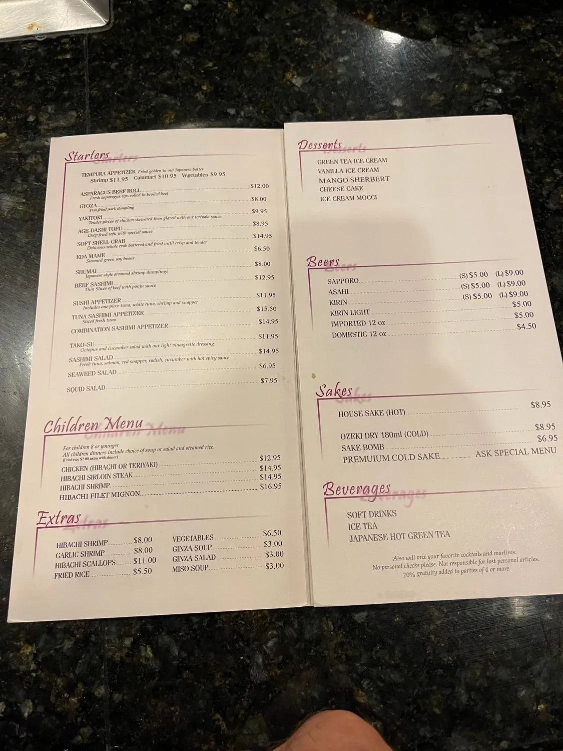 Menu 1