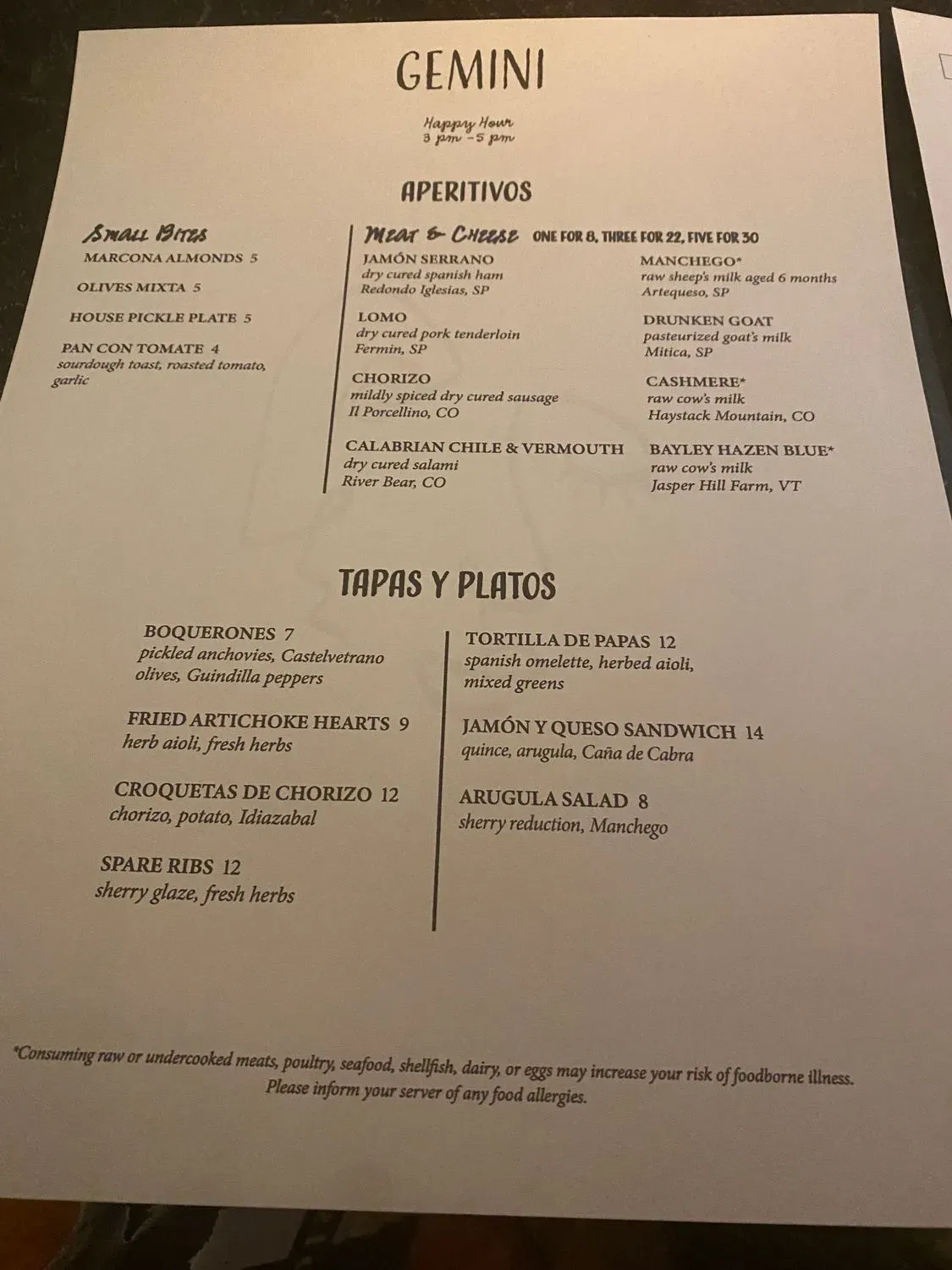 Menu 5