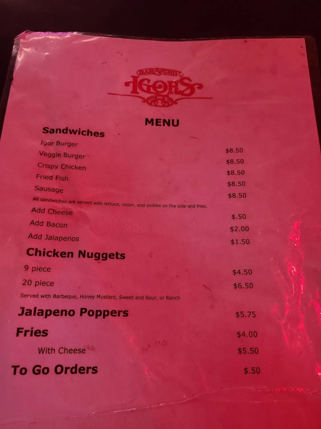 Menu 1