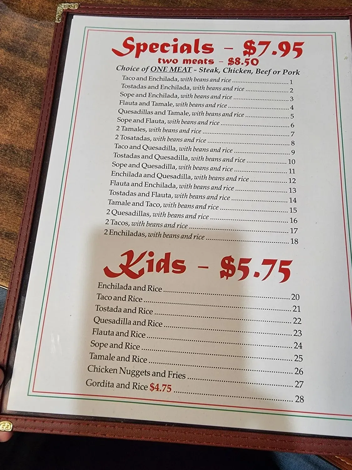 Menu 1