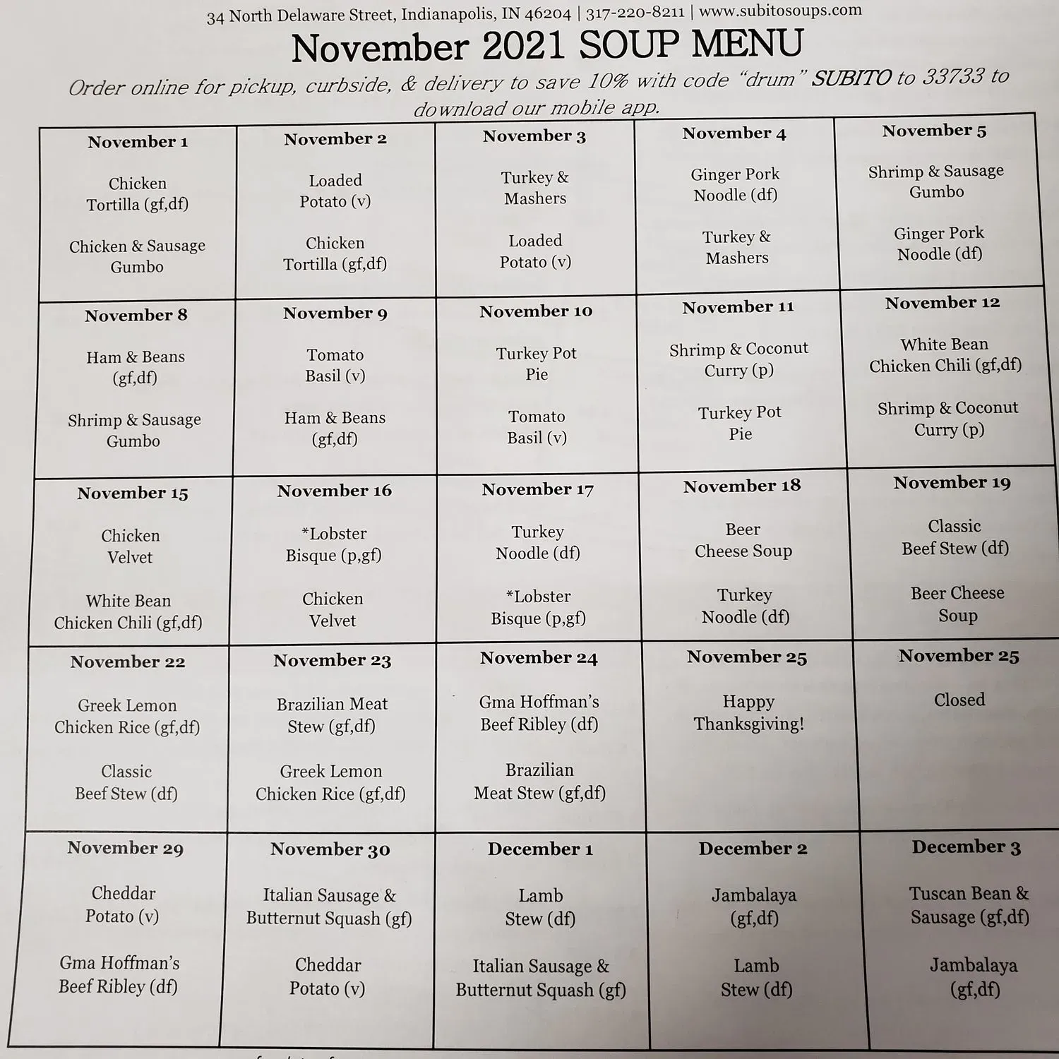 Menu 1