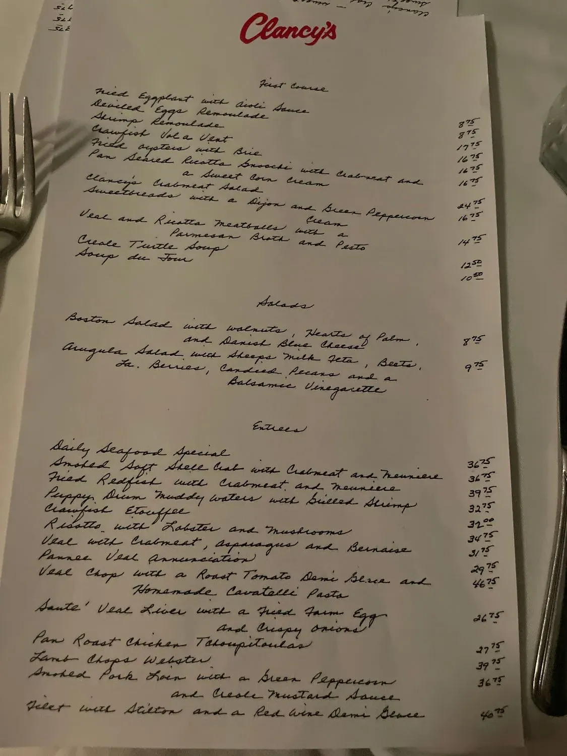 Menu 1