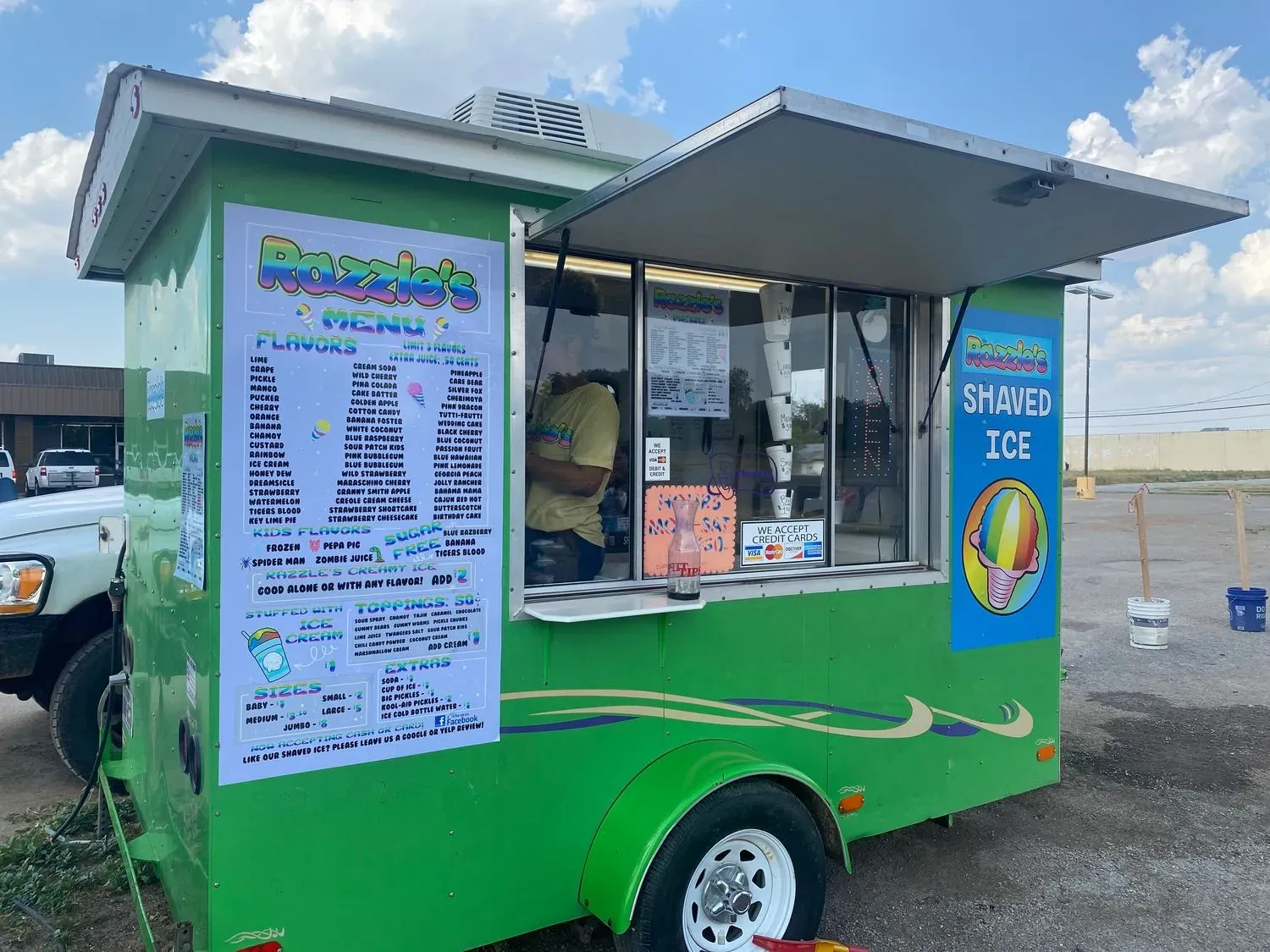 Razzle's Shaved Ice Menu - Updated November 2025