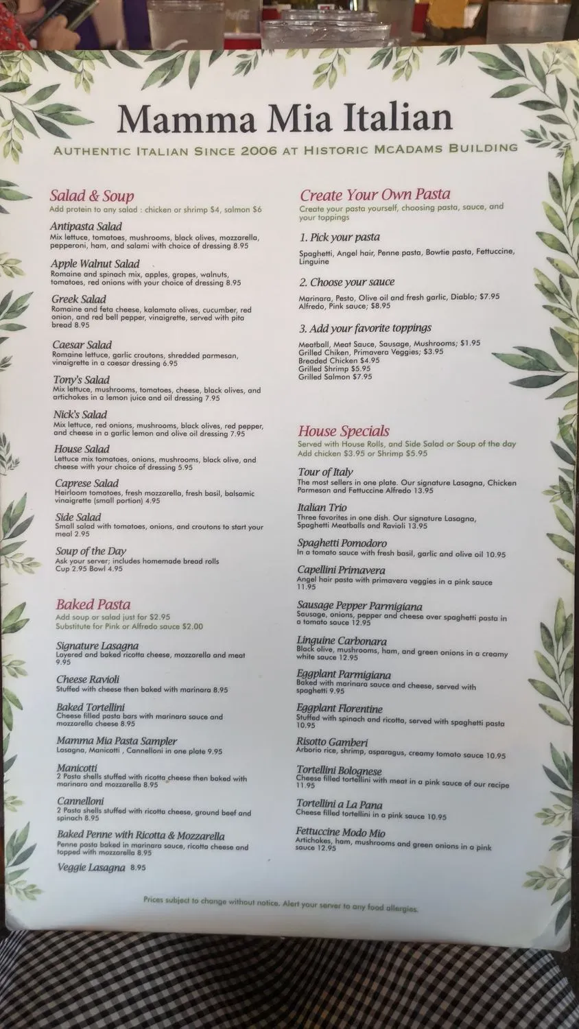 Menu 1