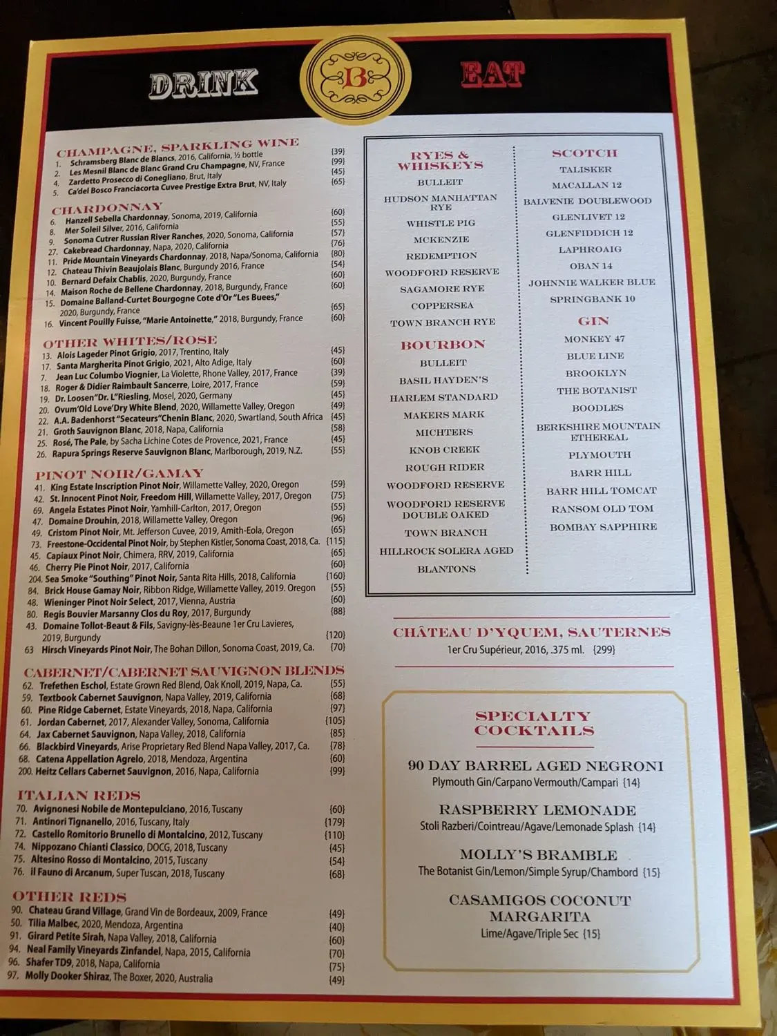 The Brook Tavern Menu - Updated November 2025