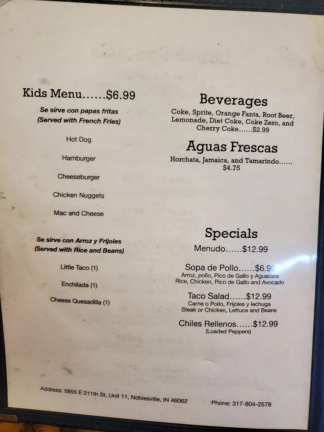 Menu 1