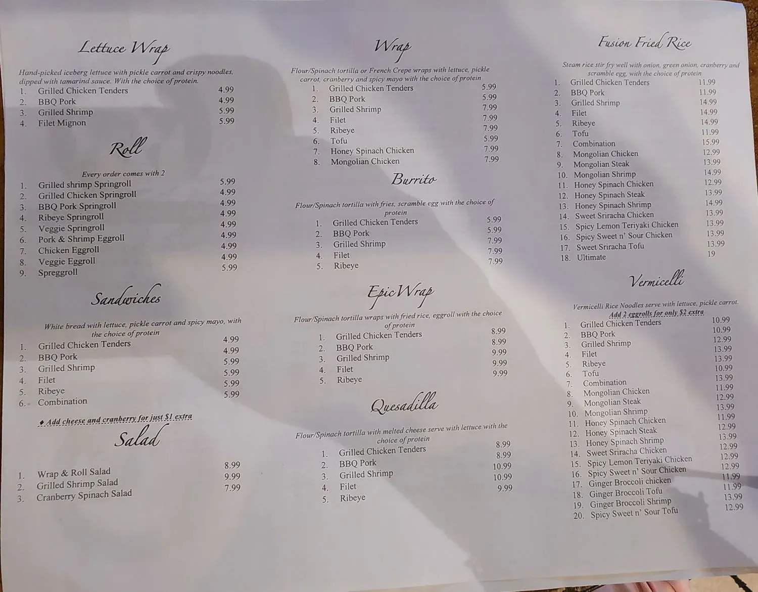 Menu 5