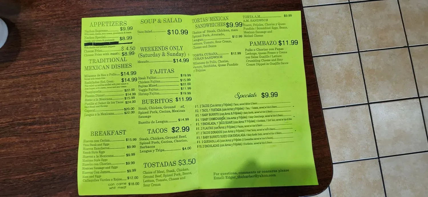 Menu 5