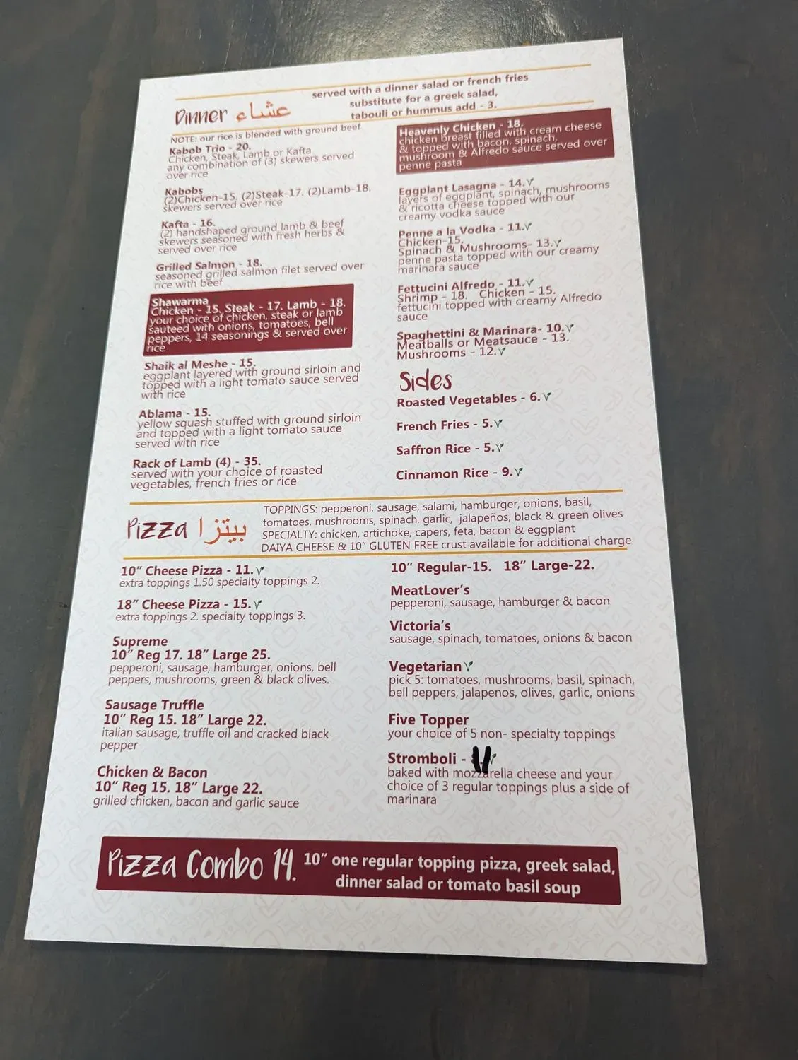 Menu 2