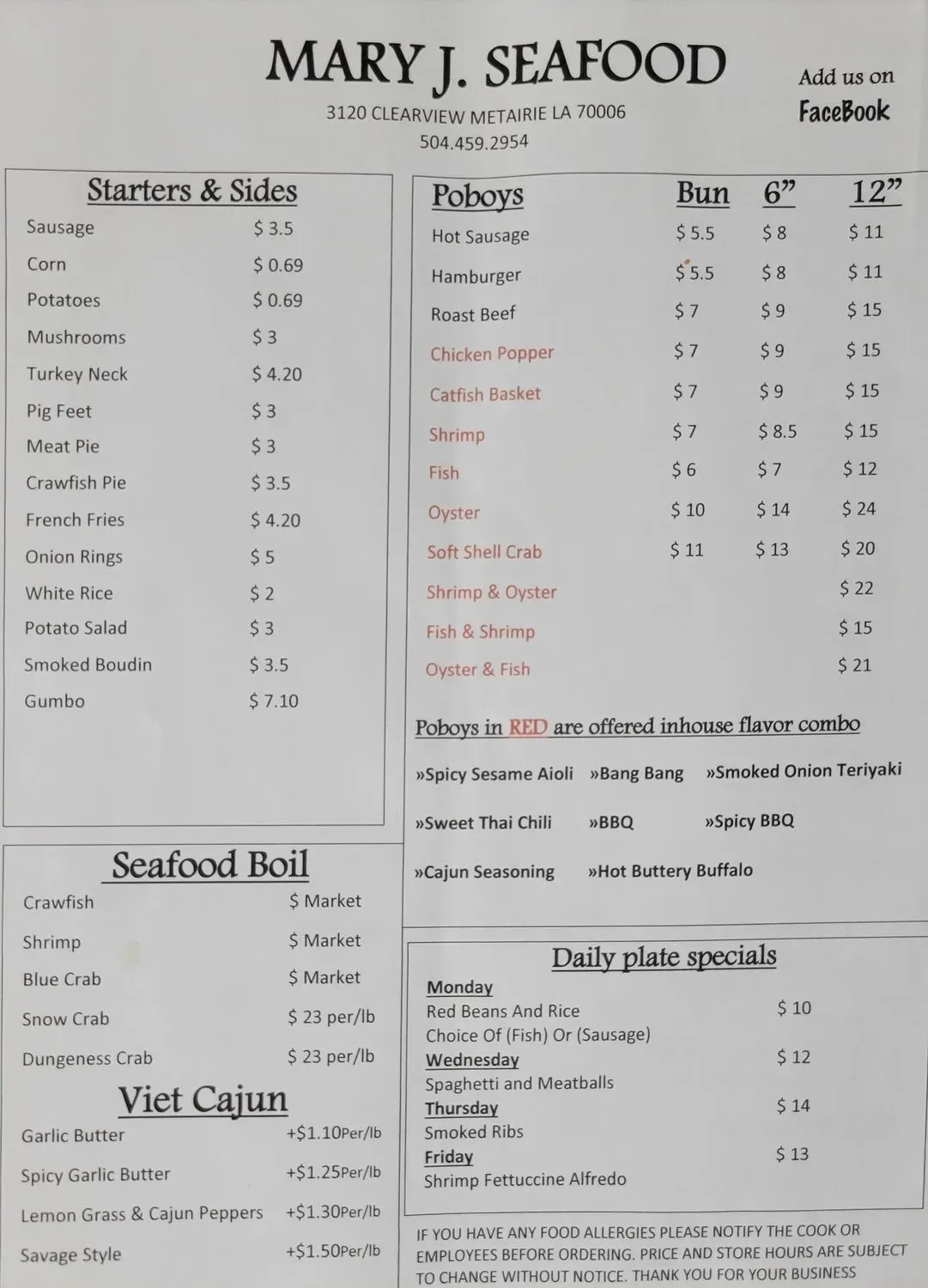 Menu 1