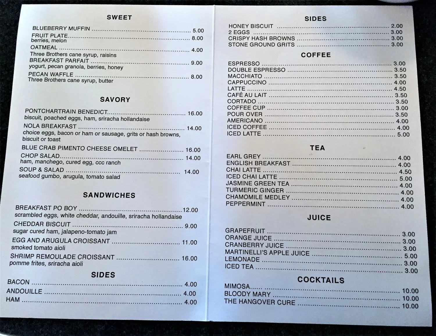 Menu 5