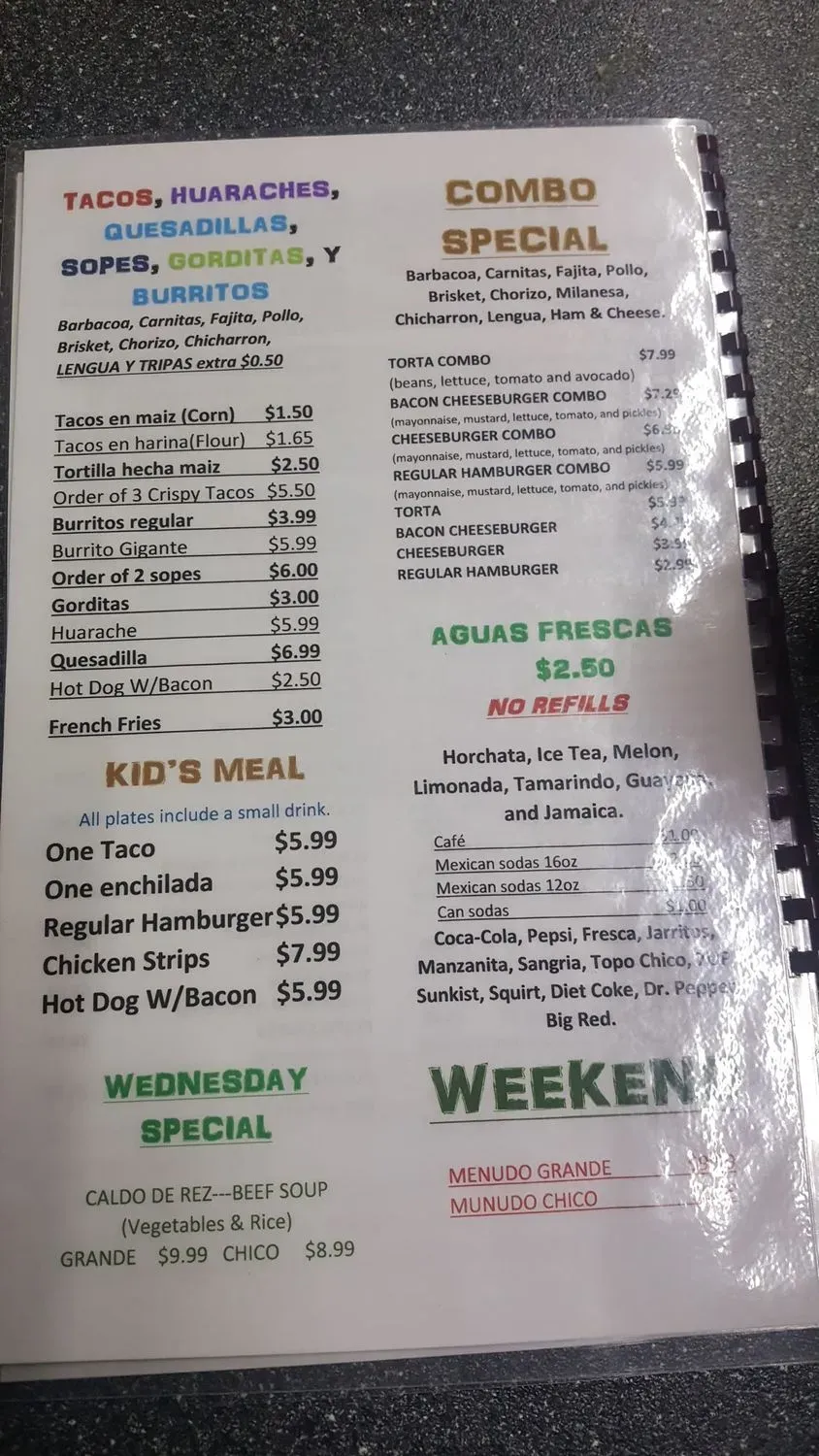 Menu 5