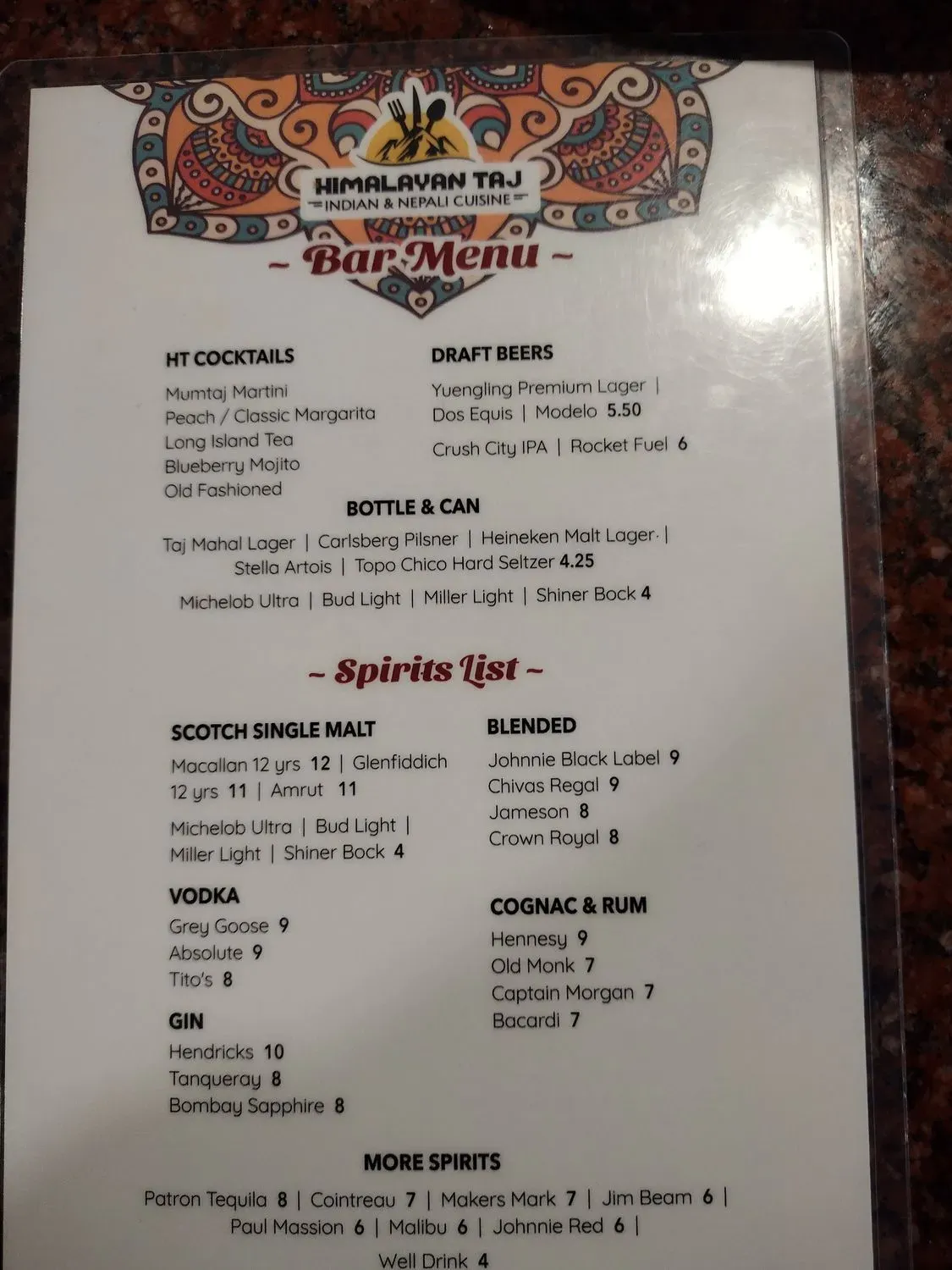 Menu 5