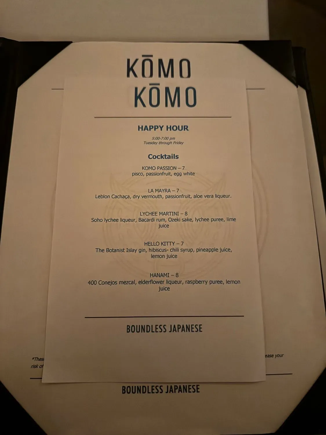 Menu 5