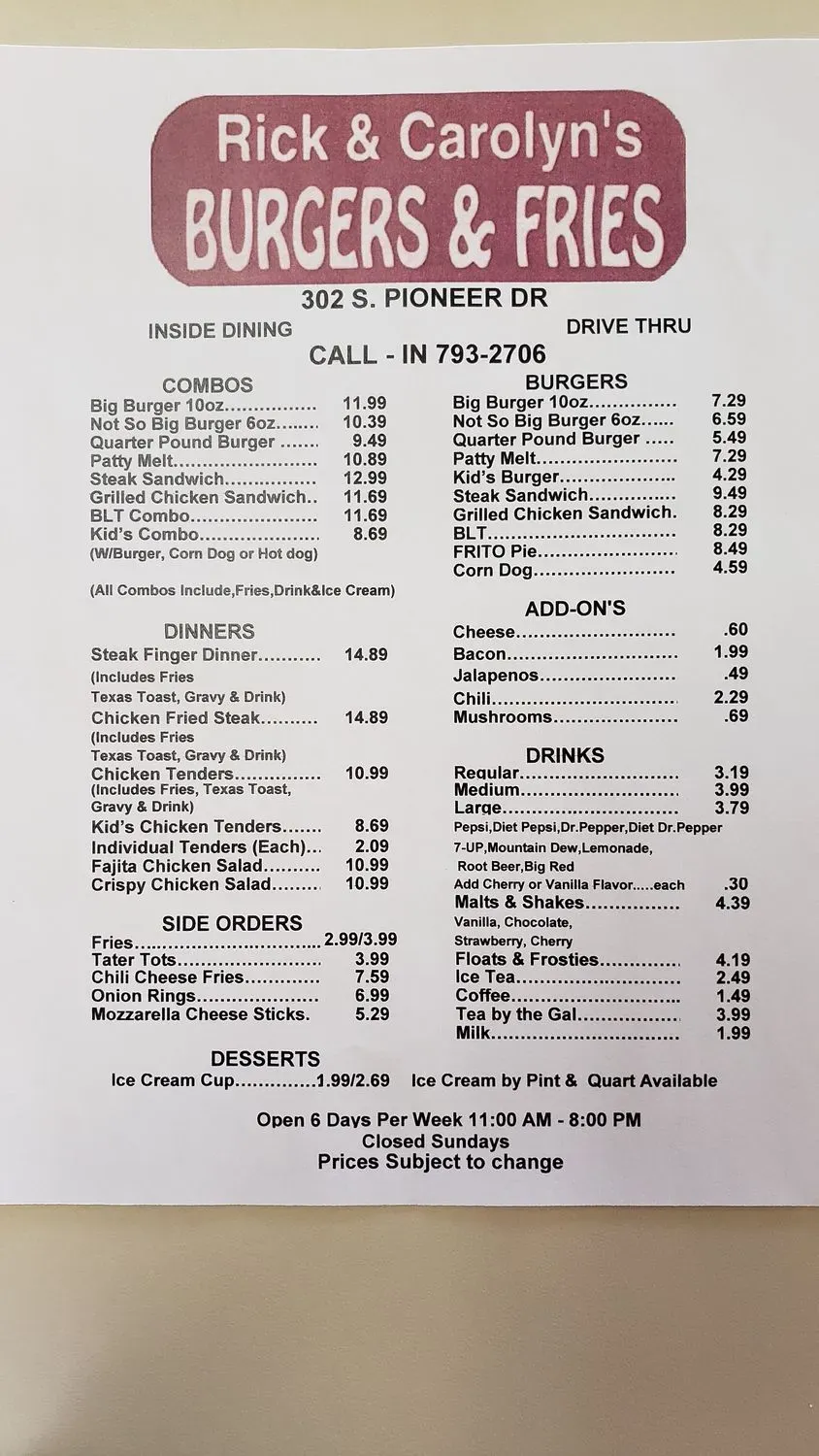 Menu 1