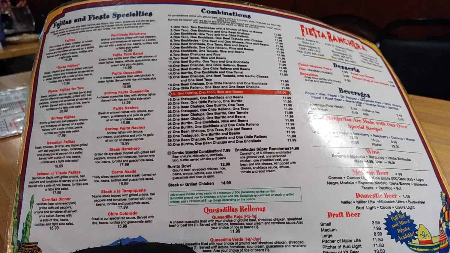 Fiesta Ranchera Mexican Restaurant Menu - Updated November 2025