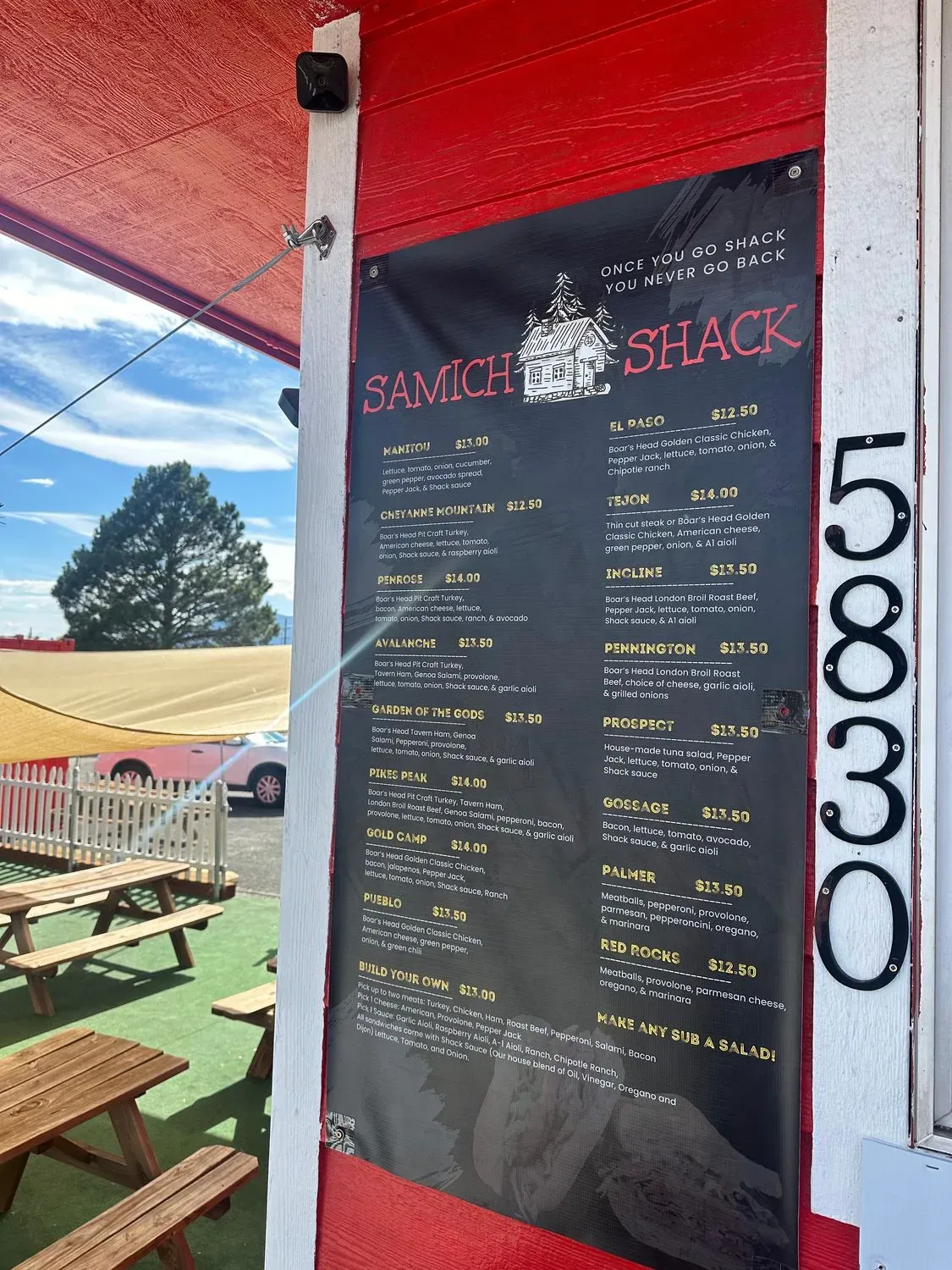 Samich Shack Menu - Updated November 2025