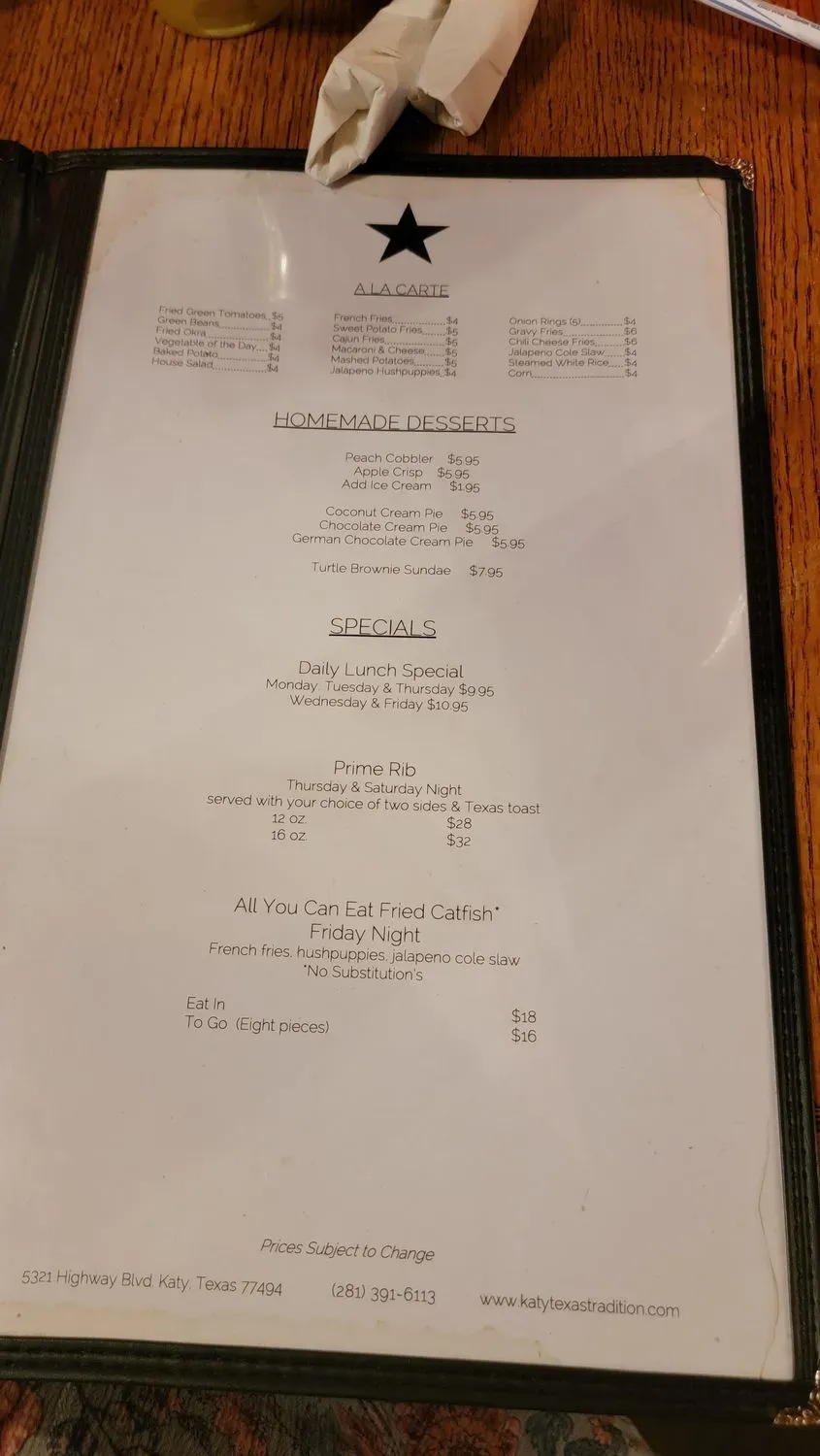 Menu 5