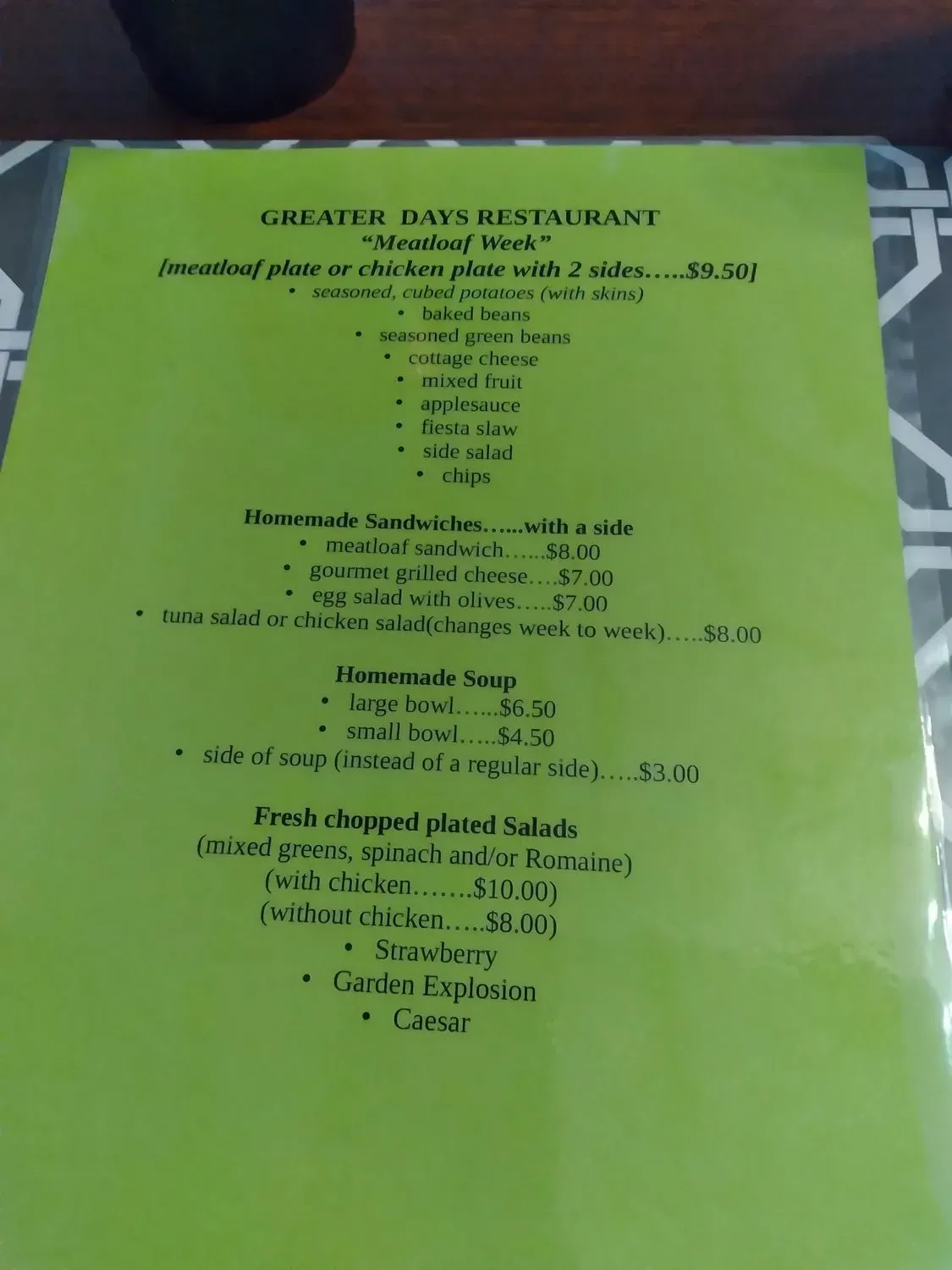 Menu 2