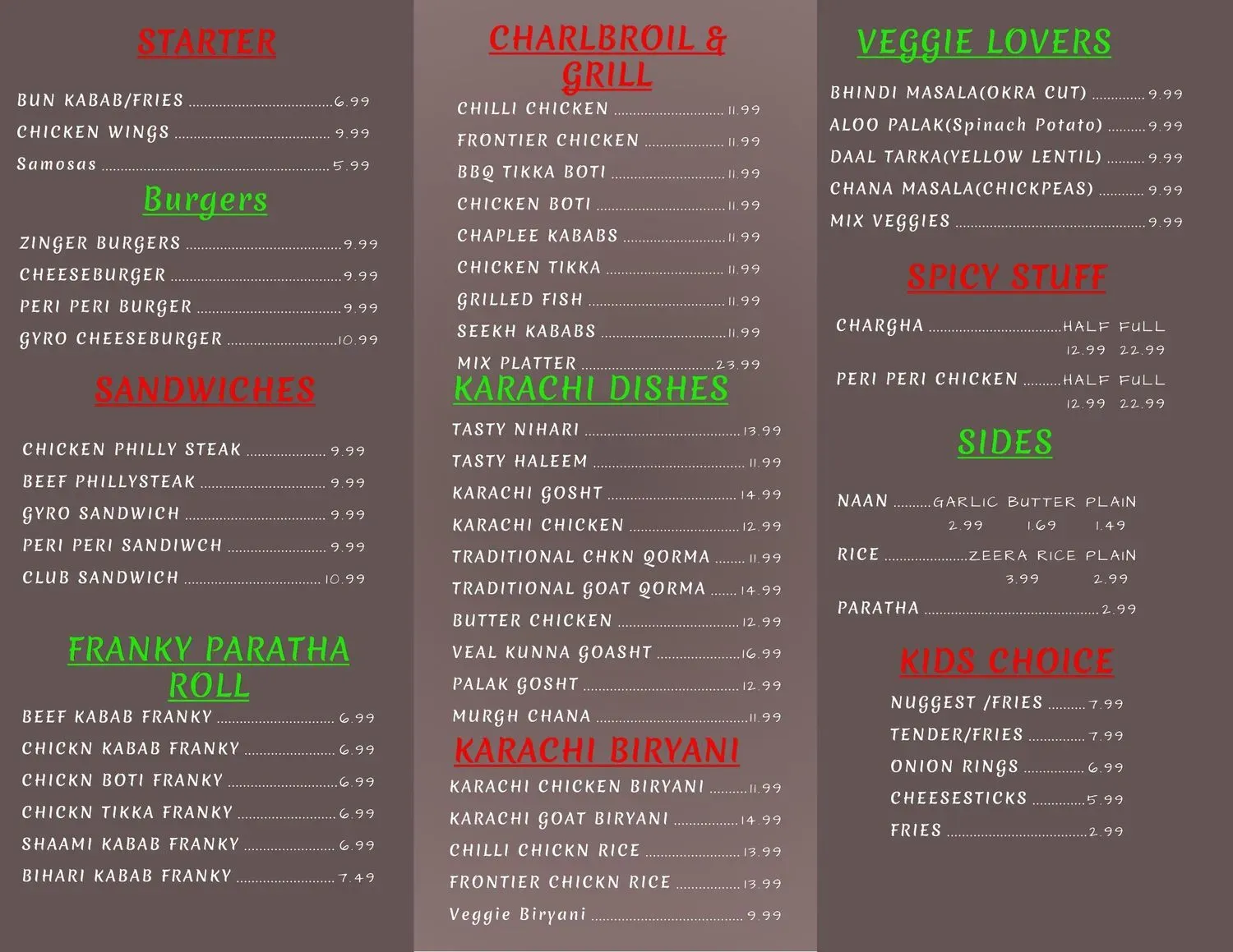 Menu 1